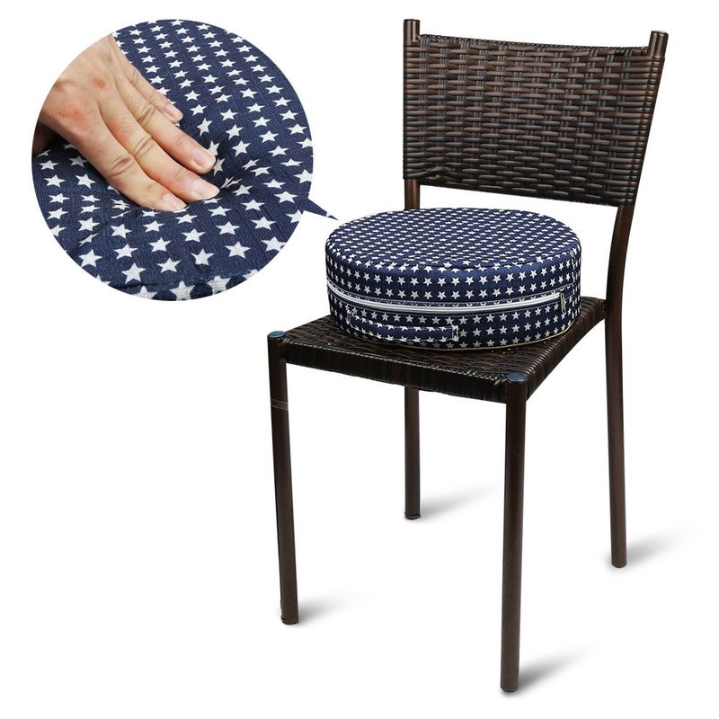 Zicac Kids' Anti-Slip Chair Seat Cushion- Dining Seat Pad Dismountable Round Seat Cushion (Blue Star) - Image 3